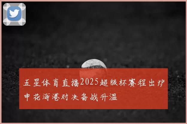 五星体育直播2025超级杯赛程出炉申花海港对决备战升温