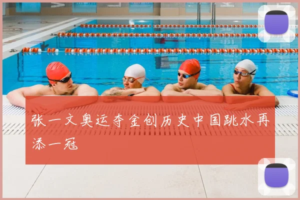 张一文奥运夺金创历史中国跳水再添一冠